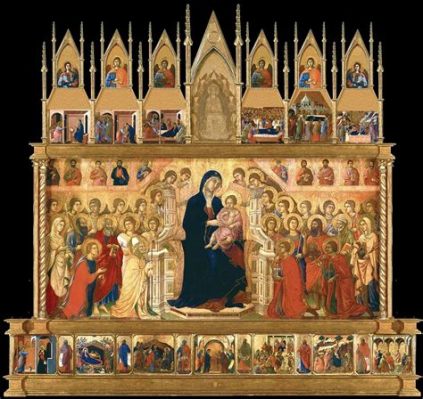 El Maestà de Duccio: Pintura gótica italiana en su máxima expresión!